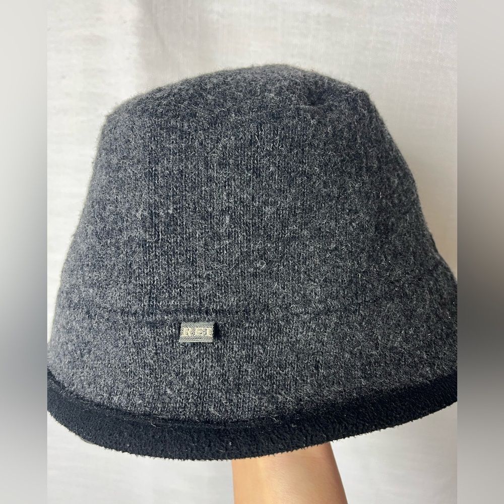 REI Charcoal Wool Blend Winter Bucket Hat Fleece Lined Size S/M